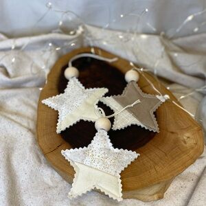Christmas star ornaments or gift embellishment set of 3
